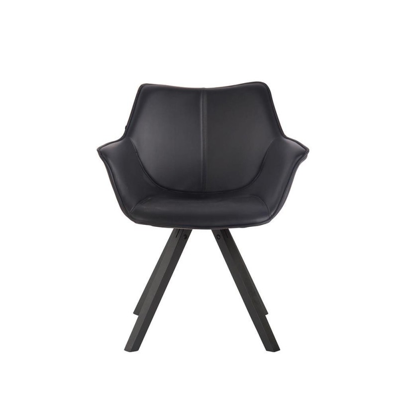 Silla de Confidente TULIP PIEL, Diseño Exclusivo, Color Negro