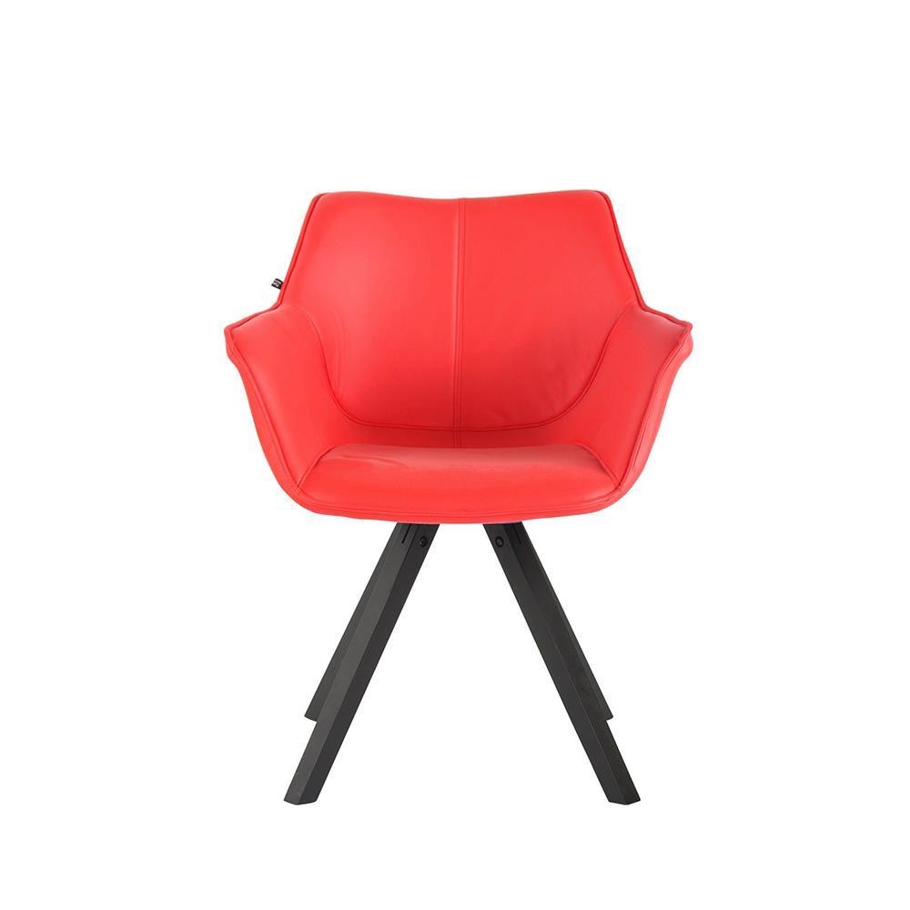 Silla de Confidente TULIP PIEL, Cómoda y Moderna, Patas de Madera, en Negro