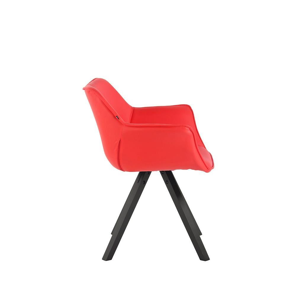 Silla de Confidente TULIP PIEL, Cómoda y Moderna, Patas de Madera, en Negro