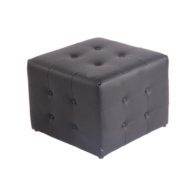 Puff Cuadrado con capitoné GALAK, Elegante Diseño, Color Negro