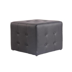 Puff Cuadrado con capitoné GALAK, Elegante Diseño, Color Negro