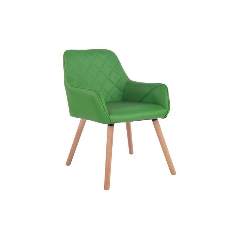 Silla de Confidente DARRY V, Patas Claras, en Piel Negra