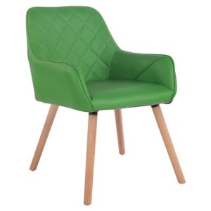 Silla de Confidente DARRY V, Patas Claras, en Piel Negra