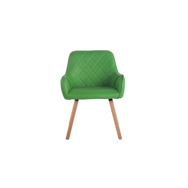 Silla de Confidente DARRY V, Patas Claras, en Piel Negra