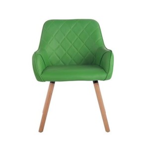 Silla de Confidente DARRY V, Patas Claras, en Piel Negra