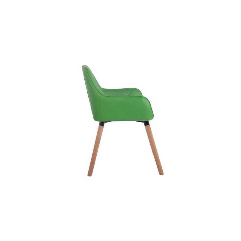 Silla de Confidente DARRY V, Patas Claras, en Piel Negra