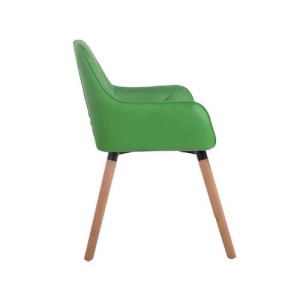 Silla de Confidente DARRY V, Patas Claras, en Piel Negra