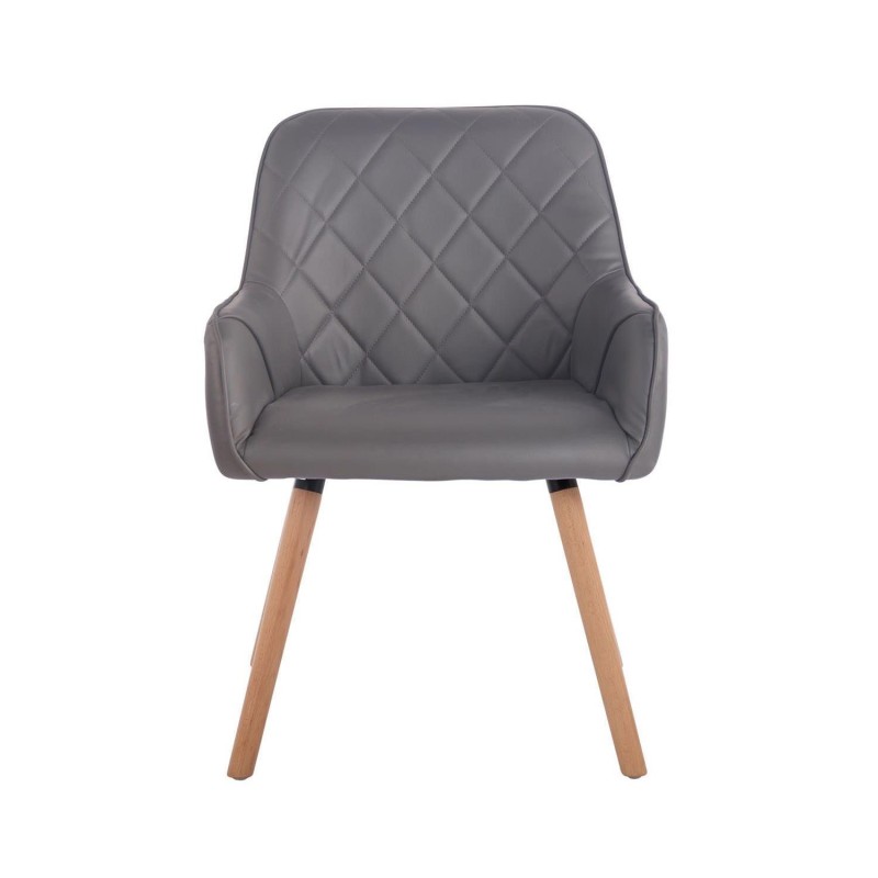 Silla de Confidente DARRY V, Patas Claras, en Piel Negra