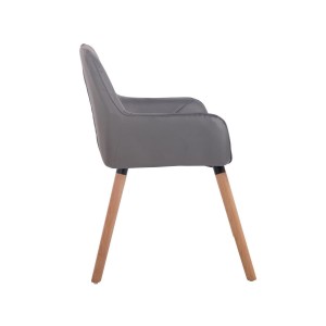 Silla de Confidente DARRY V, Patas Claras, en Piel Negra