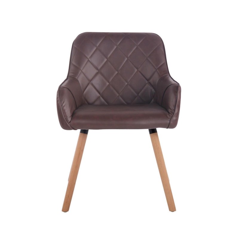 Silla de Confidente DARRY V, Patas Claras, en Piel Negra