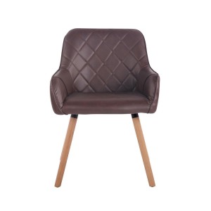 Silla de Confidente DARRY V, Patas Claras, en Piel Negra