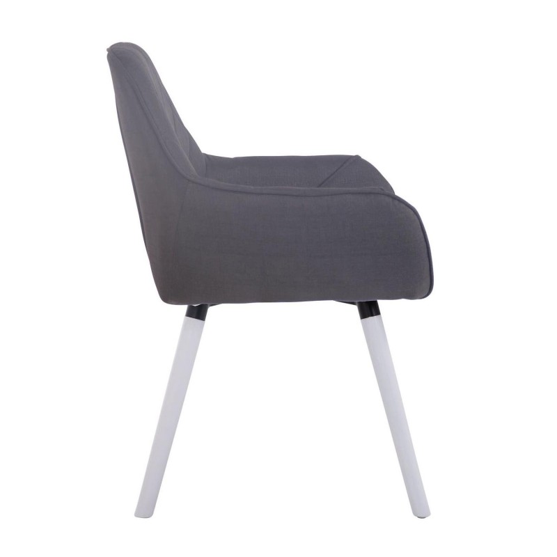 Silla de Confidente DARRY V TELA, Patas Blancas, Negro