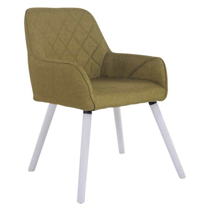 Silla de Confidente DARRY V TELA, Patas Blancas, Negro