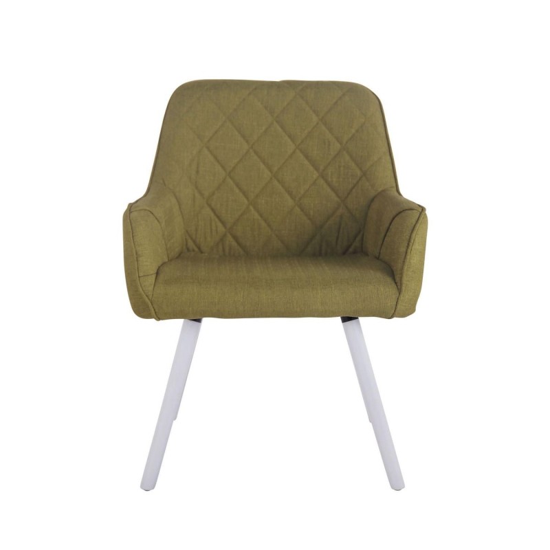 Silla de Confidente DARRY V TELA, Patas Blancas, Negro