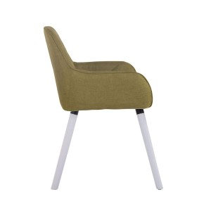 Silla de Confidente DARRY V TELA, Patas Blancas, Negro