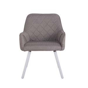 Silla de Confidente DARRY V TELA, Patas Blancas, Negro