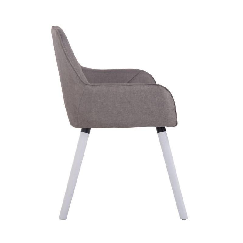 Silla de Confidente DARRY V TELA, Patas Blancas, Negro