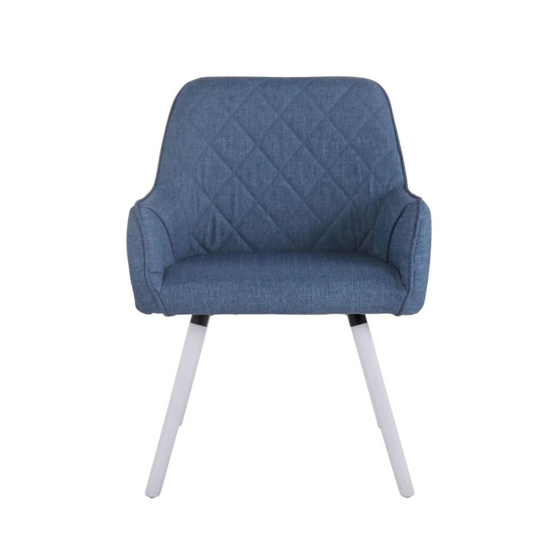 Silla de Confidente DARRY V TELA, Patas Blancas, Negro