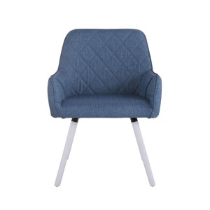 Silla de Confidente DARRY V TELA, Patas Blancas, Negro