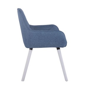 Silla de Confidente DARRY V TELA, Patas Blancas, Negro