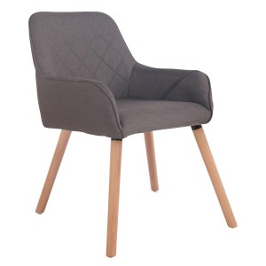 Silla de Confidente DARRY V TELA, Patas Claras, Negro