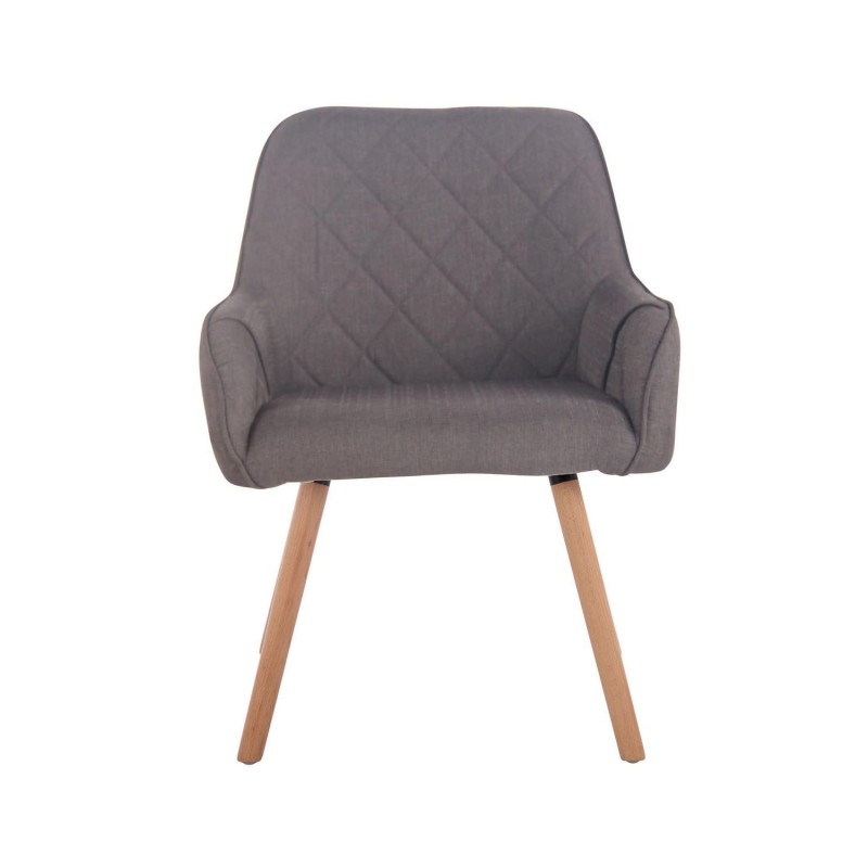 Silla de Confidente DARRY V TELA, Patas Claras, Negro