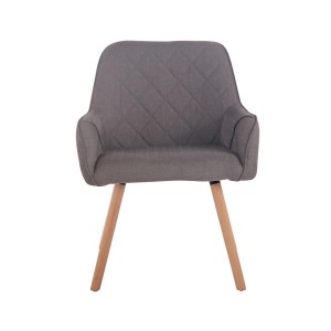 Silla de Confidente DARRY V TELA, Patas Claras, Negro