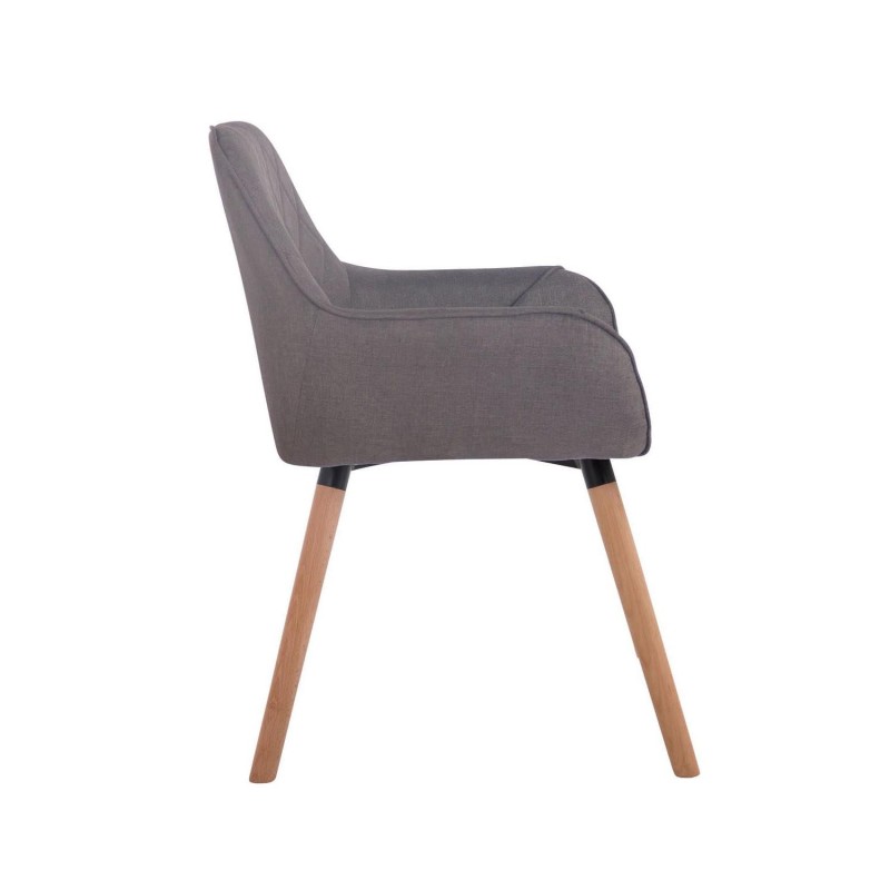 Silla de Confidente DARRY V TELA, Patas Claras, Negro