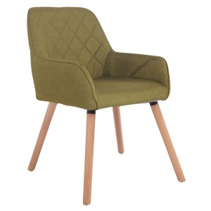 Silla de Confidente DARRY V TELA, Patas Claras, Negro