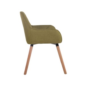 Silla de Confidente DARRY V TELA, Patas Claras, Negro