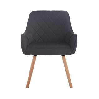Silla de Confidente DARRY V TELA, Patas Claras, Negro 2