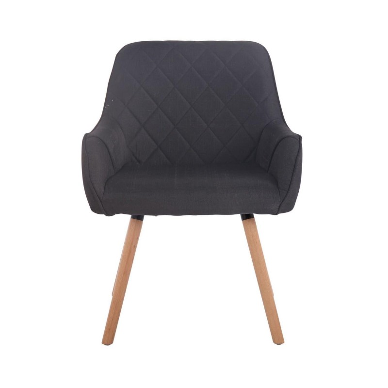 Silla de Confidente DARRY V TELA, Patas Claras, Negro
