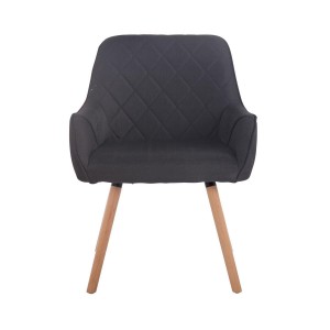 Silla de Confidente DARRY V TELA, Patas Claras, Negro