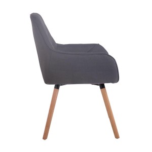 Silla de Confidente DARRY V TELA, Patas Claras, Negro