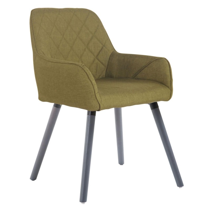 Silla de Confidente DARRY V TELA, Patas Grises, Negro