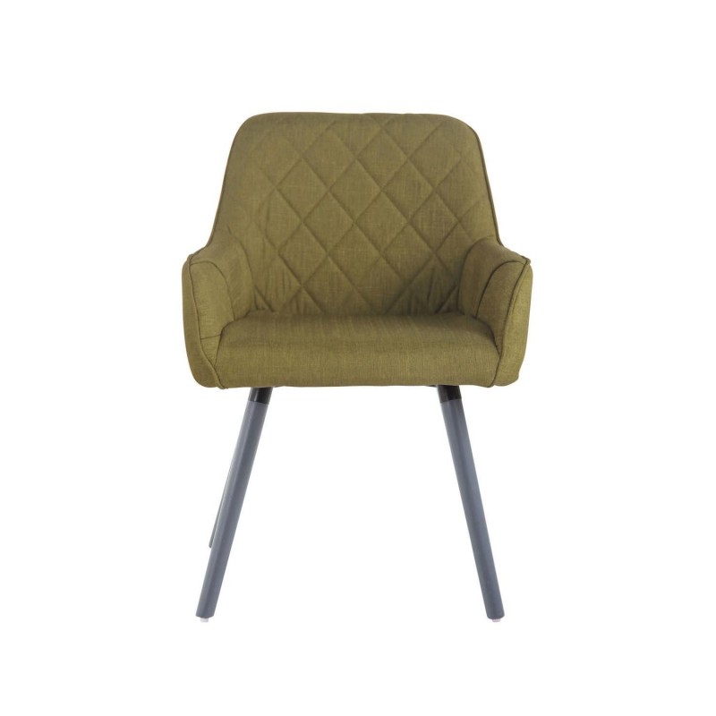 Silla de Confidente DARRY V TELA, Patas Grises, Negro