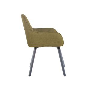 Silla de Confidente DARRY V TELA, Patas Grises, Negro