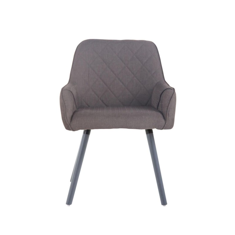 Silla de Confidente DARRY V TELA, Patas Grises, Negro