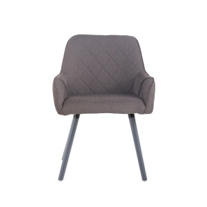 Silla de Confidente DARRY V TELA, Patas Grises, Negro