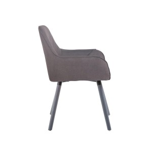 Silla de Confidente DARRY V TELA, Patas Grises, Negro