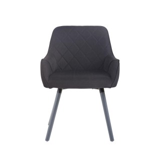 Silla de Confidente DARRY V TELA, Patas Grises, Negro 2