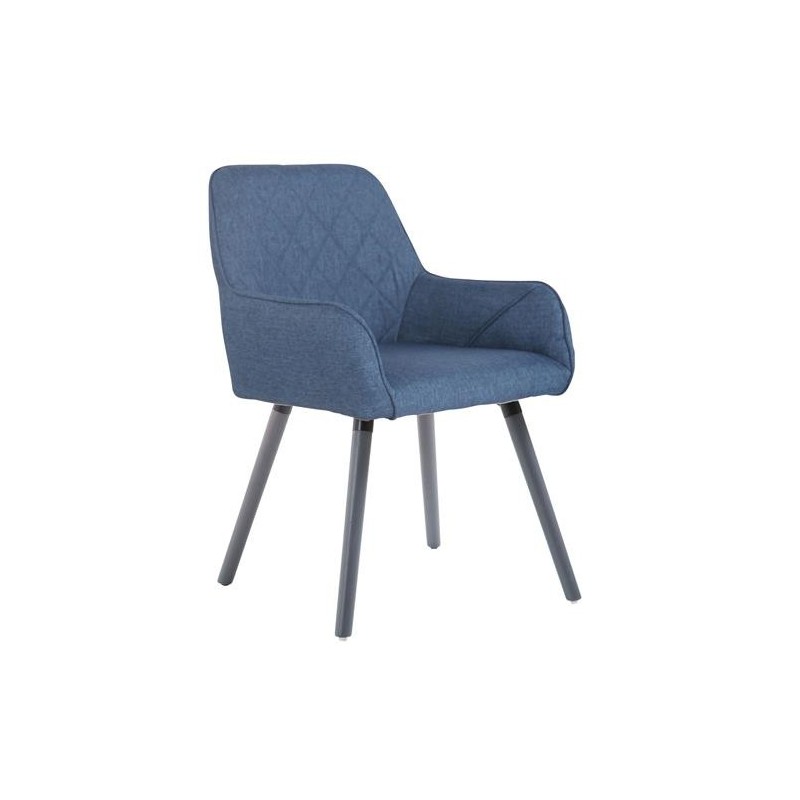 Silla de Confidente DARRY V TELA, Patas Grises, Negro