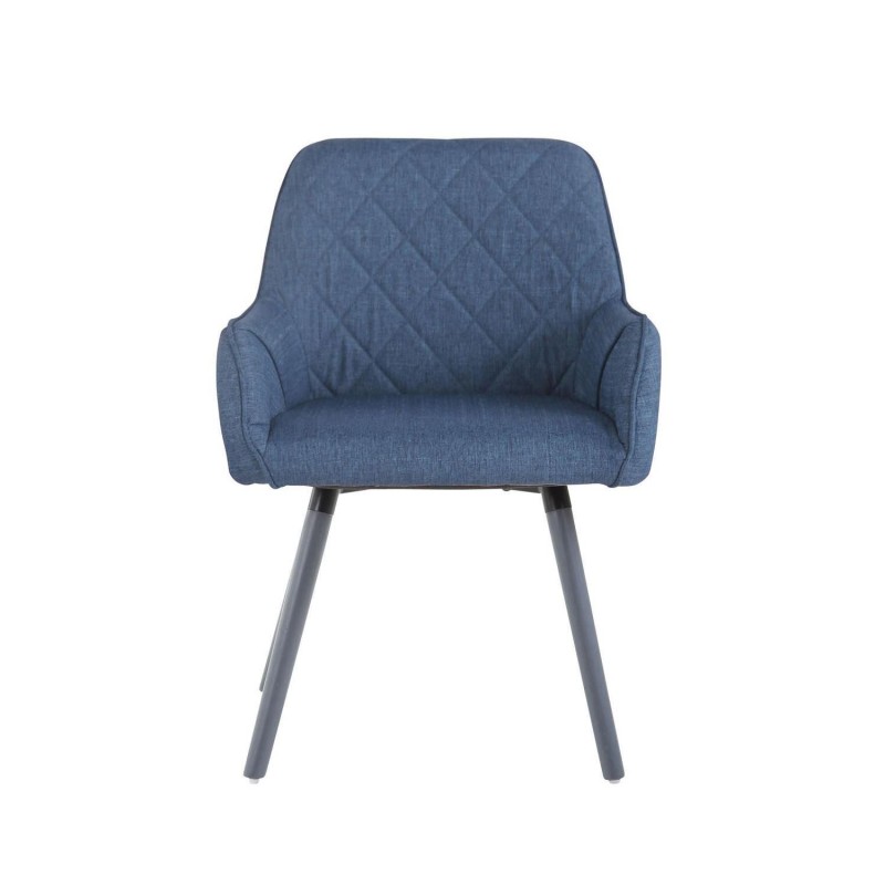 Silla de Confidente DARRY V TELA, Patas Grises, Negro