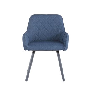 Silla de Confidente DARRY V TELA, Patas Grises, Negro