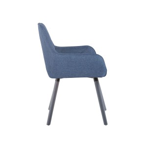 Silla de Confidente DARRY V TELA, Patas Grises, Negro
