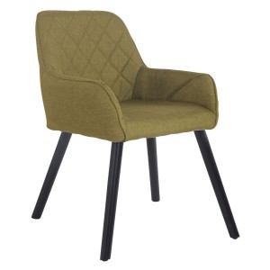 Silla de Confidente DARRY V TELA, Patas Negras, Negro