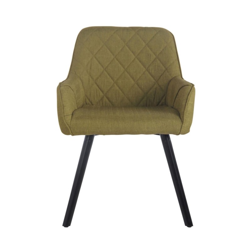 Silla de Confidente DARRY V TELA, Patas Negras, Negro