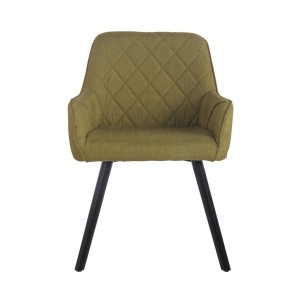 Silla de Confidente DARRY V TELA, Patas Negras, Negro