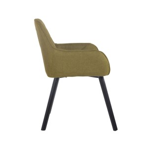 Silla de Confidente DARRY V TELA, Patas Negras, Negro