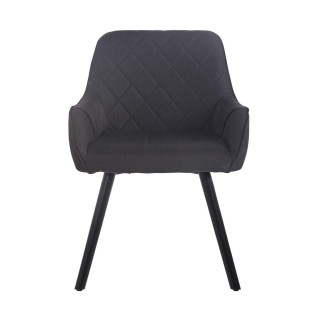 Silla de Confidente DARRY V TELA, Patas Negras, Negro 2